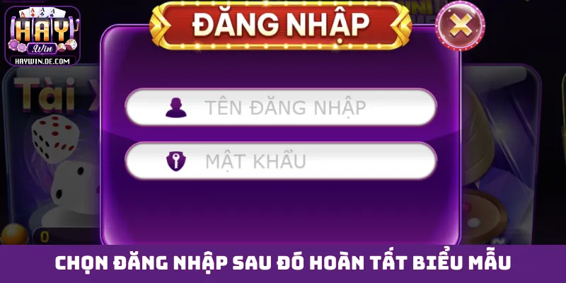 Chọn đăng nhập sau đó hoàn tất biểu mẫu